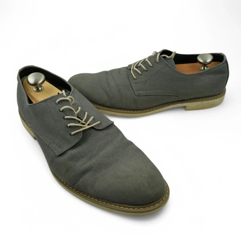 Public Opinion Oxford Shoes Mens 13 M Zane Canvas‎ Lace Up Dress Shoes 57963